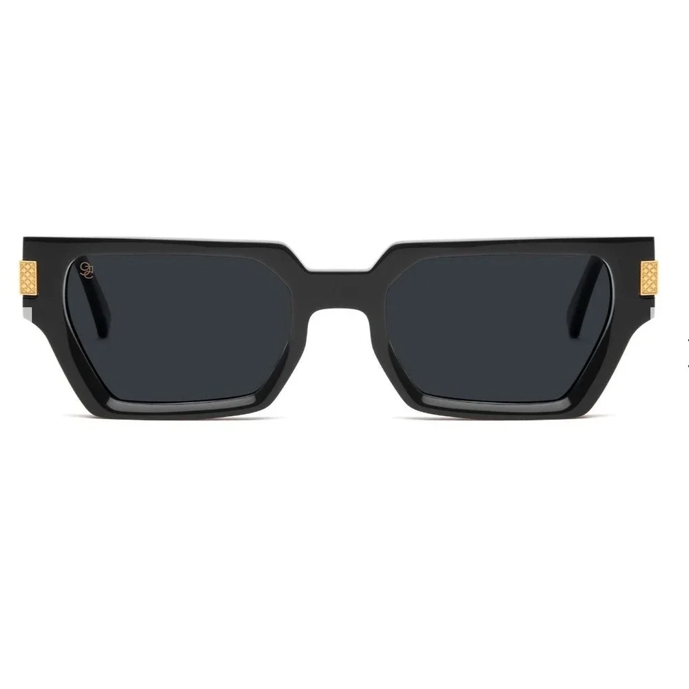 9FIVE Locks Sunglasses Black Gold Acetate Luxury Streetwear 54-21-150
